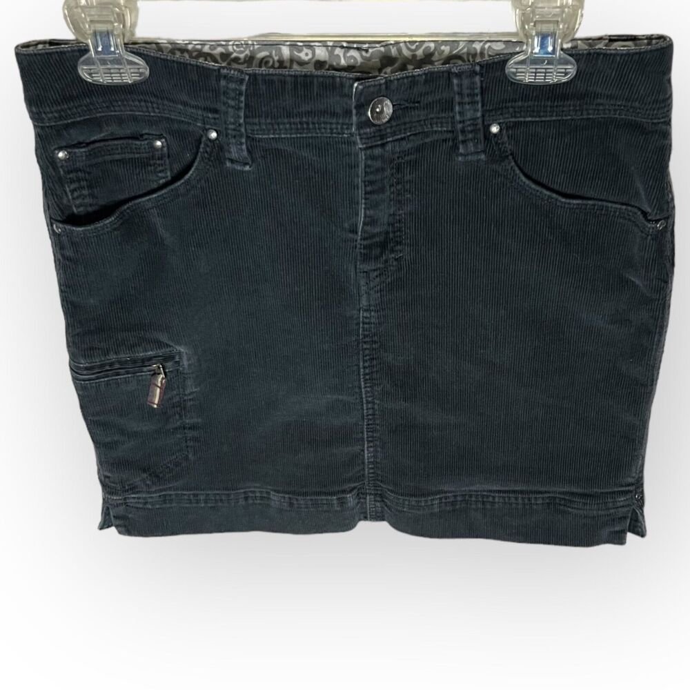 Marmot Women's Ashley Dark Blue Corduroy Retro Jean Style Mini Skirt Size 8 - Picture 3 of 14